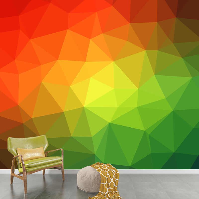 Modern Geometry Mural Decal for Study Room Washable, Custom Size Available