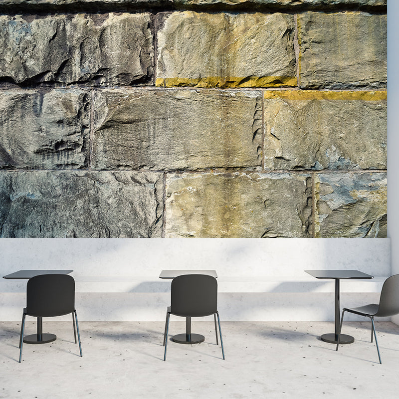 Dilapidated Brick Wall Mural Wallpaper Living Room Wall Covering, Stain Resistant