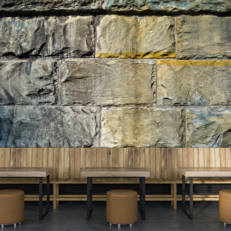 Dilapidated Brick Wall Mural Wallpaper Living Room Wall Covering, Stain Resistant