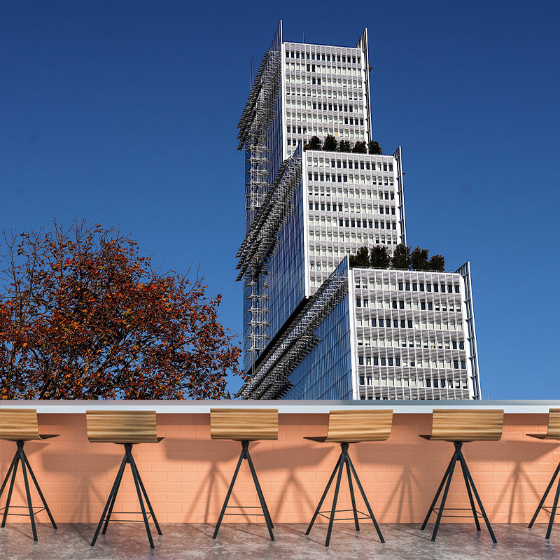 Architecture Photo Moisture Resistant Mural Decal Modern Wall Decor for Meeting Room