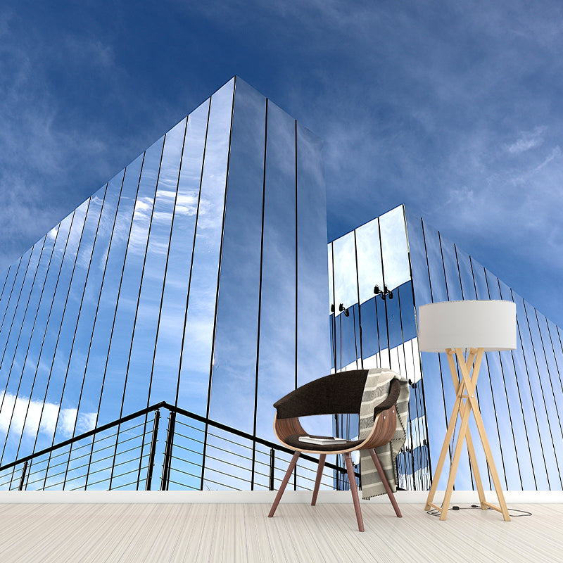 Modern Architecture Mural Decal Water Resistant Decor for Meeting Room