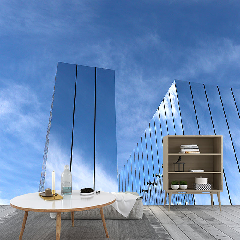 Modern Architecture Mural Decal Water Resistant Decor for Meeting Room