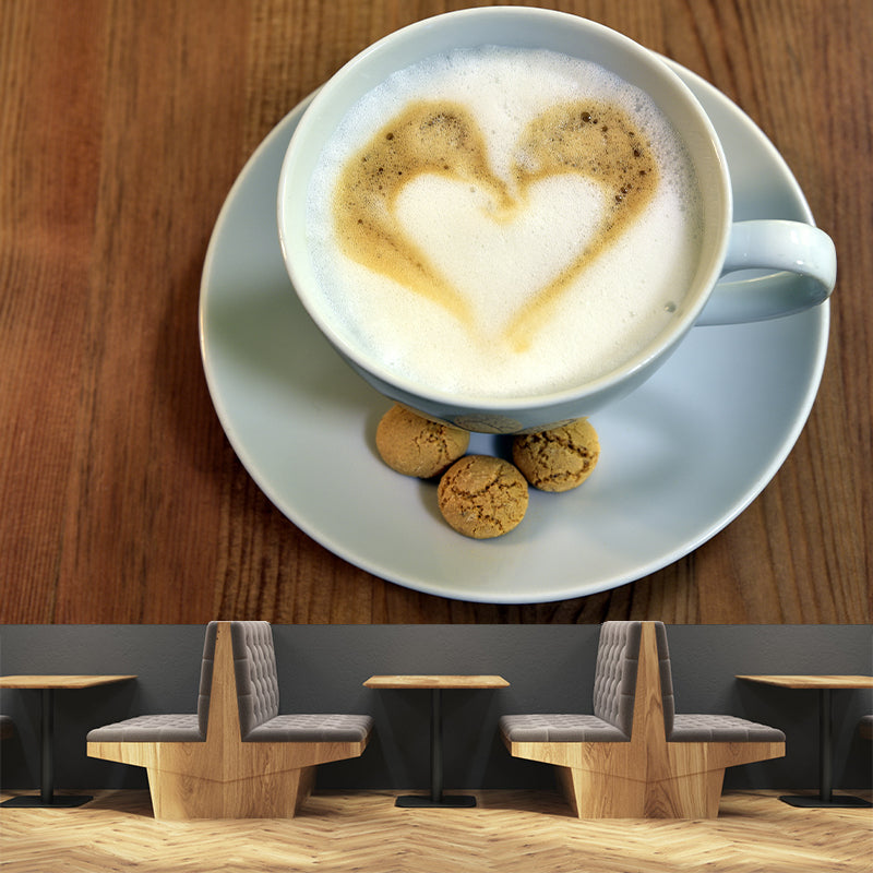 Strong Coffee Wall Murals Moisture Resistant Wall Decor for Coffee Shop