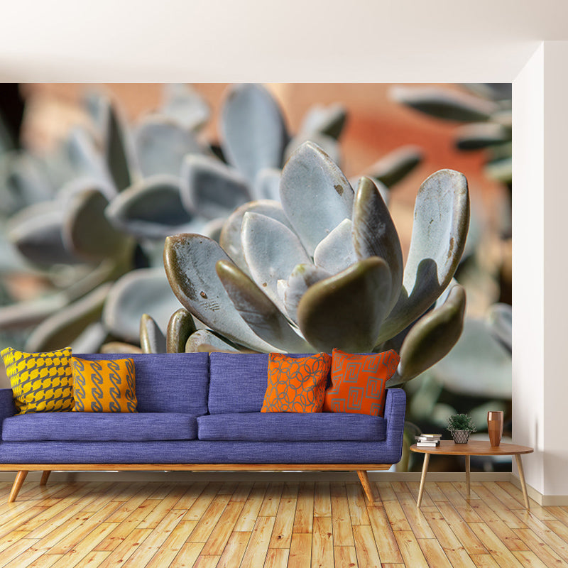 Green Plants Wall Murals Tropics Moisture Resistant Wall Covering for Living Room