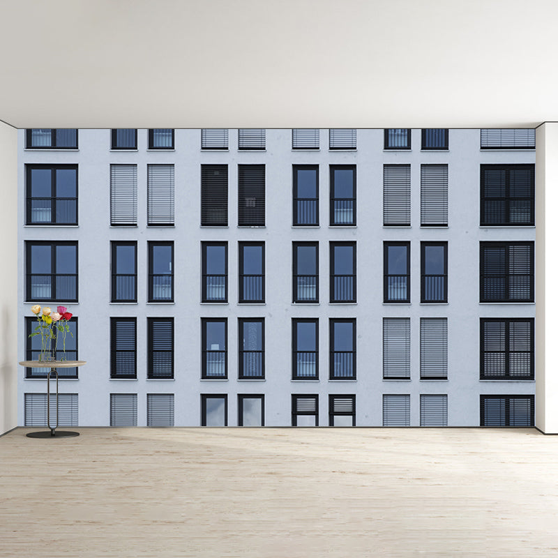 Contemporary City Architecture Mural Wallpaper for Study Room, Stain Resistant