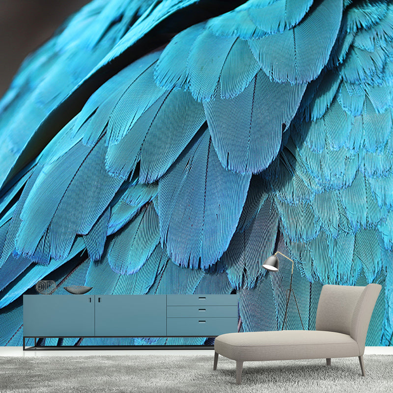 Parrot Feathers Mural Wallpaper for Sitting Room Colorful, Custom Size Available