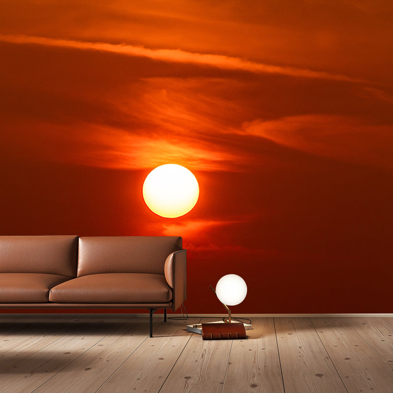 Sunset Clouds Mural Modern Moisture Resistant Bedroom Wall Art, Custom Print