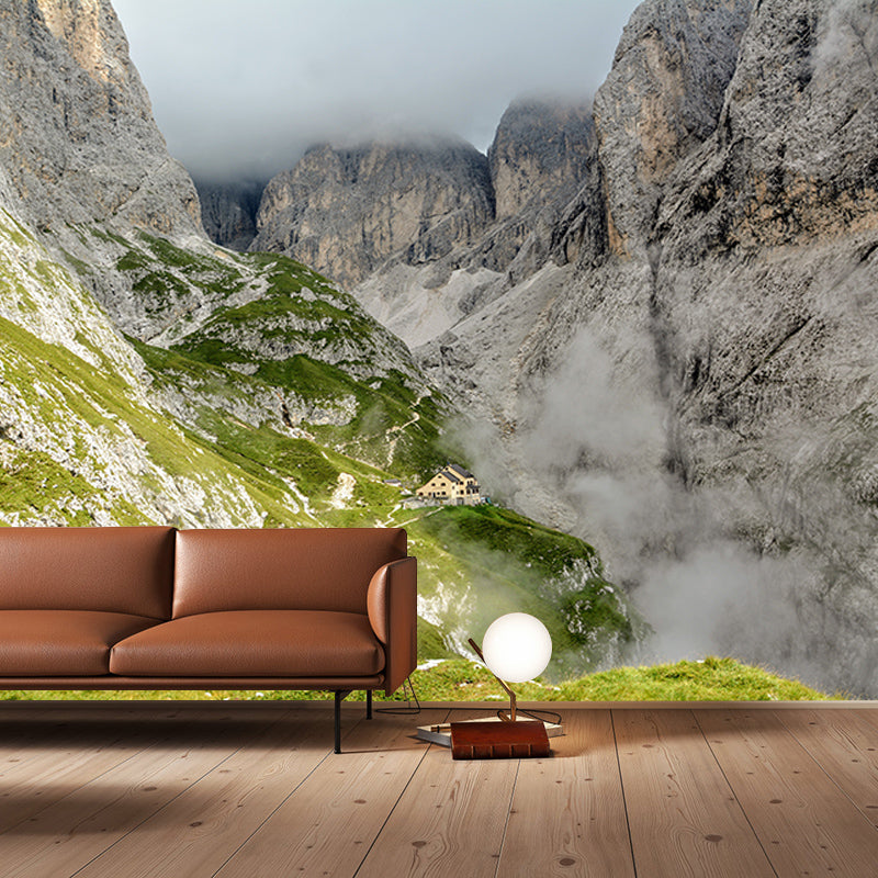 Mountain Mural Decal for Sitting Room Customized Wall Covering, Water Resistant