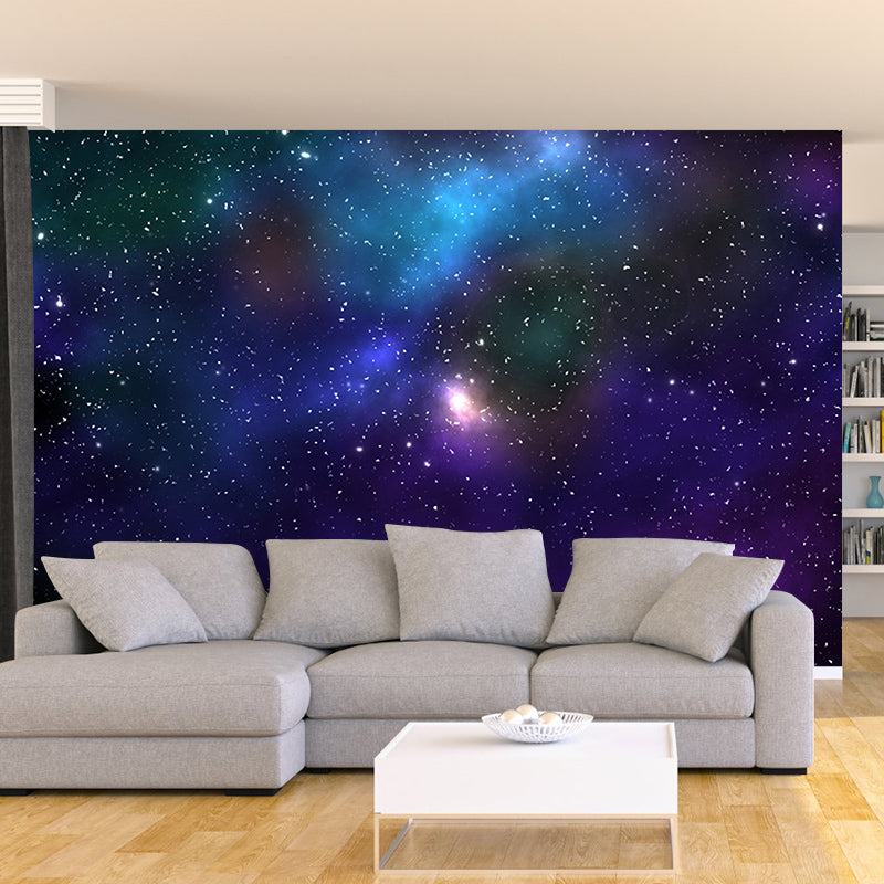 Modern Universe Wall Mural Decal Moisture Resistant Home Decor in Dark Color