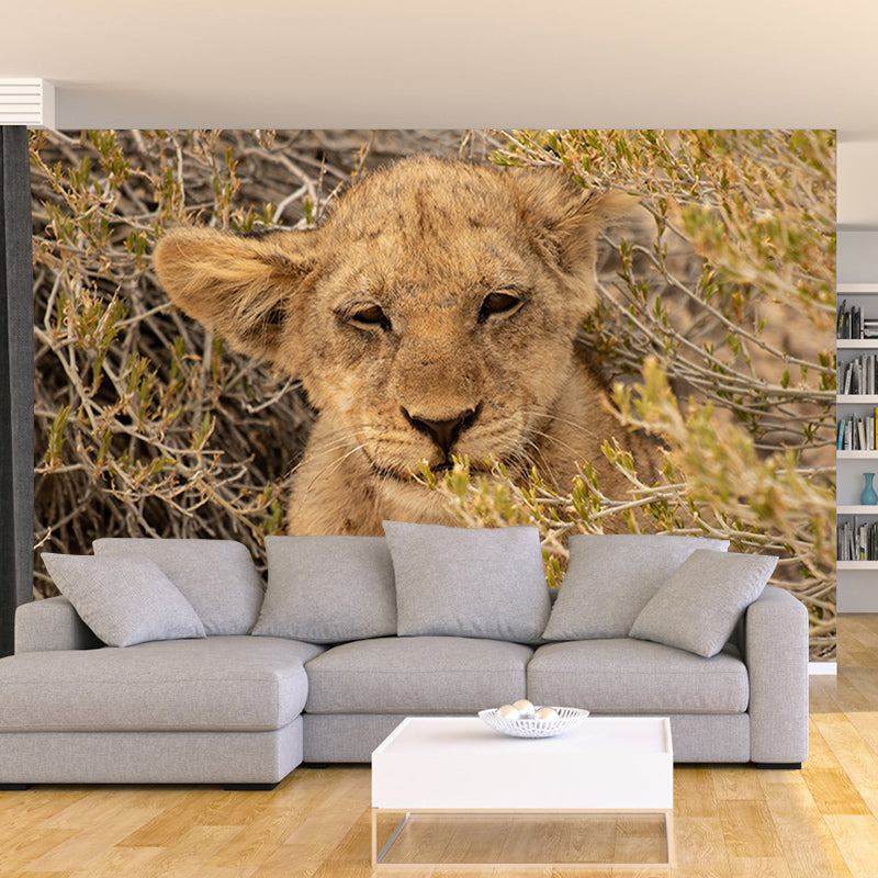 Wild Animals Guest Room Wall Covering Water Resistant Mural, Personalized Size Available