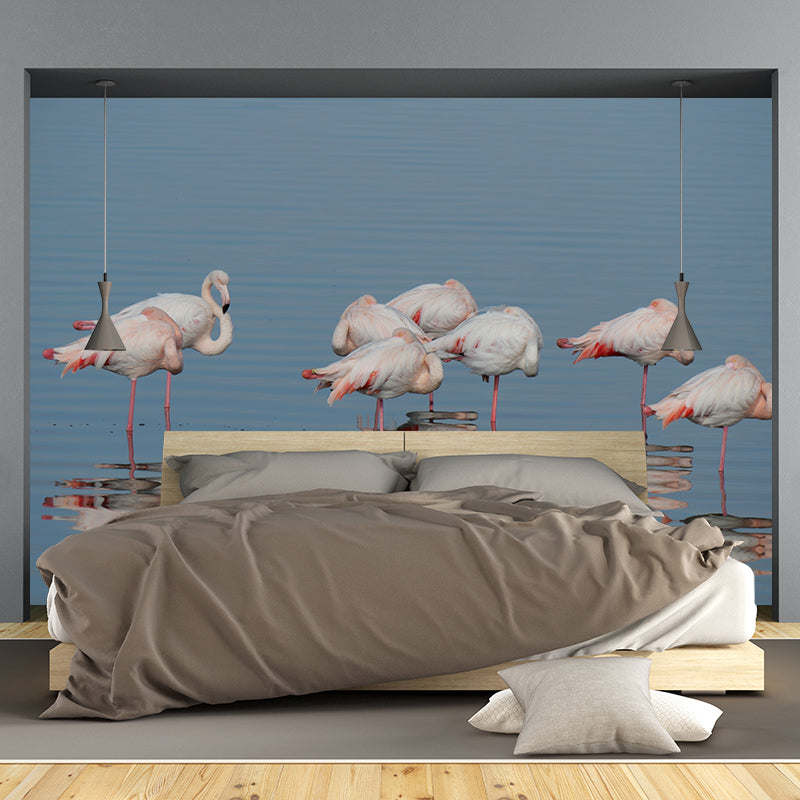 Flamingo Wall Mural for Sitting Room Water Resistant Wall Decor, Made to Measure
