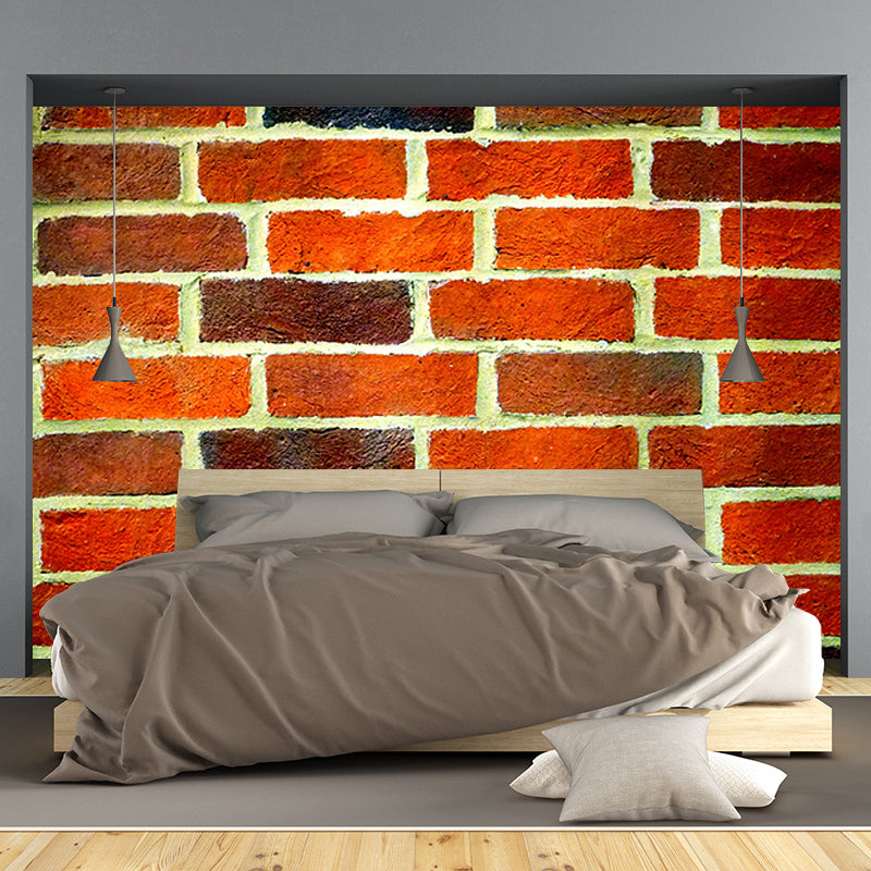 Brick Wall Water-Resistant Wall Covering for Barber Shop, Made to Measure