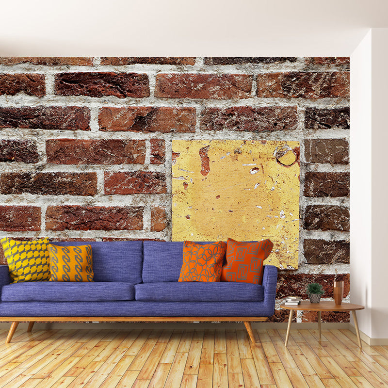 Brick Wall Water-Resistant Wall Covering for Barber Shop, Made to Measure