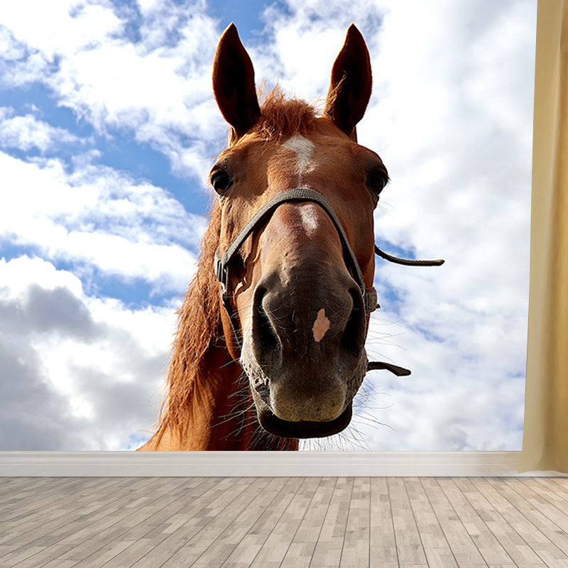 Horse Contemporary Wall Covering for Living Room Moisture Resistant, Made to Measure