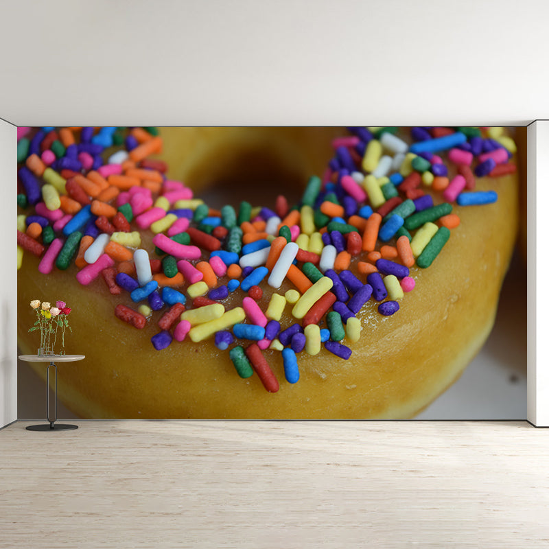 Donut Desserts Food Mural Wallpaper Water Resistant Wall Decor for Dessert Shop