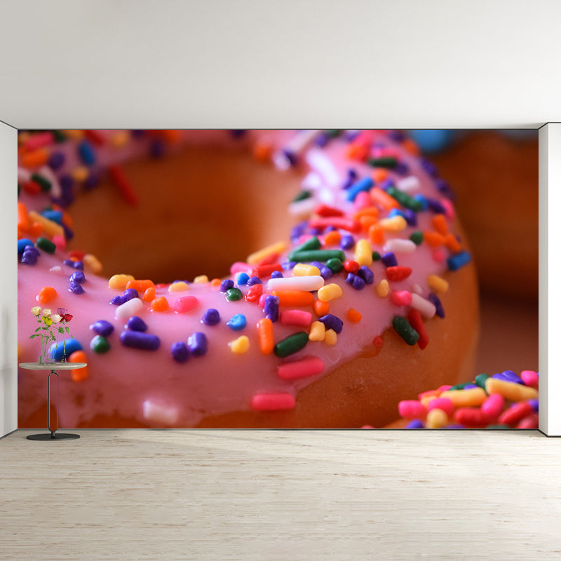 Donut Desserts Food Mural Wallpaper Water Resistant Wall Decor for Dessert Shop