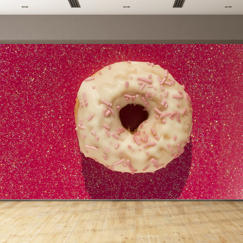 Donut Desserts Food Mural Wallpaper Water Resistant Wall Decor for Dessert Shop