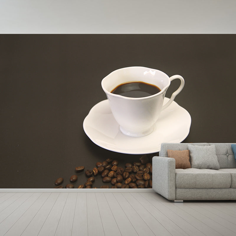 Strong Coffee Wall Mural Decal Customized Size for Restaurant Hotel, Water Resistant