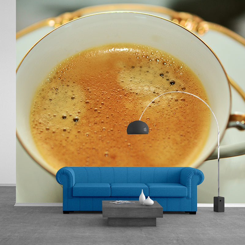 Strong Coffee Wall Mural Decal Customized Size for Restaurant Hotel, Water Resistant