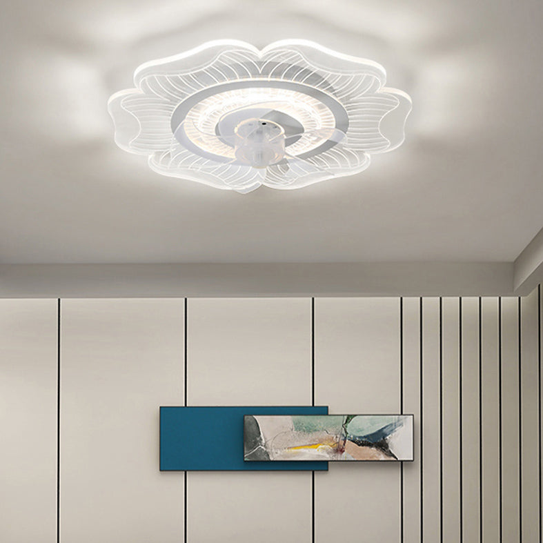 Weiße ultradünne Deckenventilator Leuchte Einfachheit Acryl LED Semi Flush Mount Light für Schlafzimmer