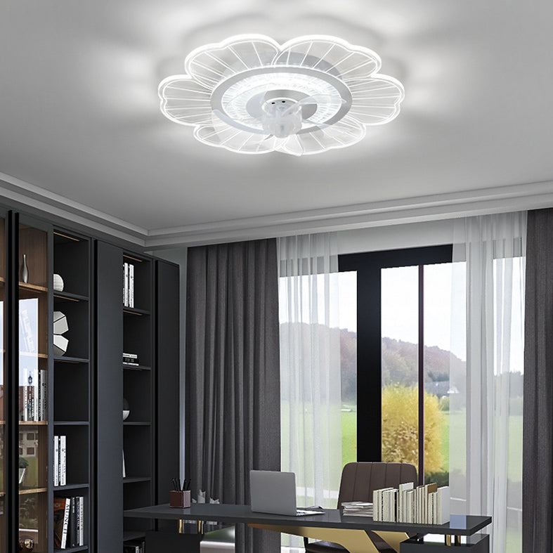 Weiße ultradünne Deckenventilator Leuchte Einfachheit Acryl LED Semi Flush Mount Light für Schlafzimmer