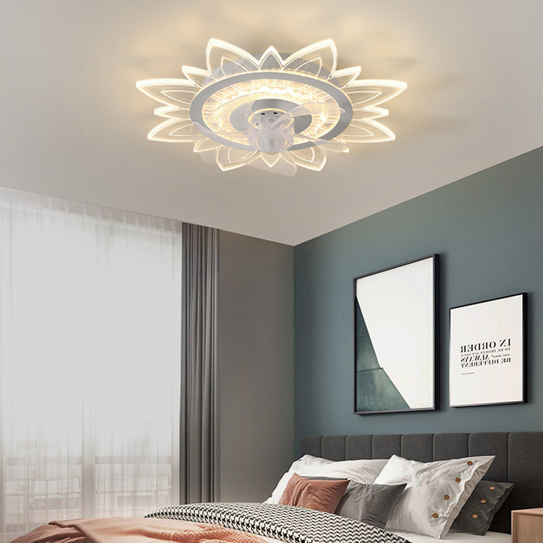 Weiße ultradünne Deckenventilator Leuchte Einfachheit Acryl LED Semi Flush Mount Light für Schlafzimmer