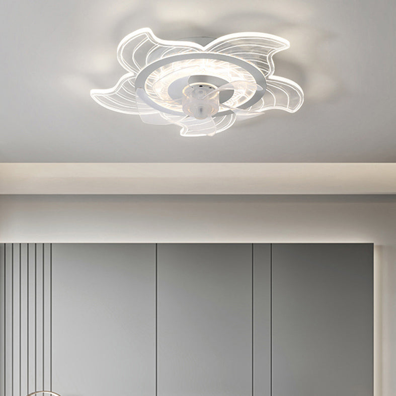 Weiße ultradünne Deckenventilator Leuchte Einfachheit Acryl LED Semi Flush Mount Light für Schlafzimmer