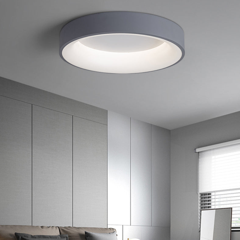 1-Light Round Shaped Flush Mount Light Modern Style Metal Led Flush Mount