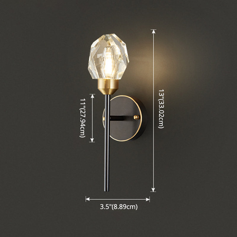 Schwarzsteinförmige Leuchtenleuchte Einfachheitstil Kristallwandhalterung Leuchte Leuchte
