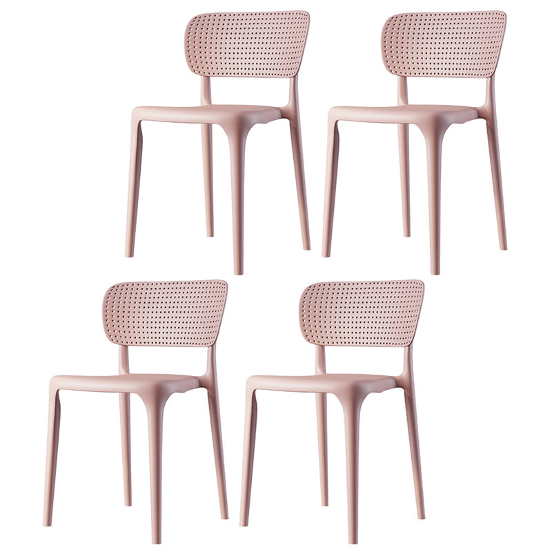 Silla de comedor de plástico contemporánea abierta en casa silla lateral apilable