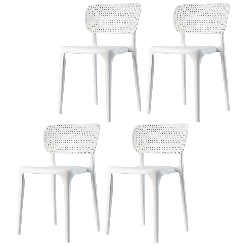 Silla de comedor de plástico contemporánea abierta en casa silla lateral apilable