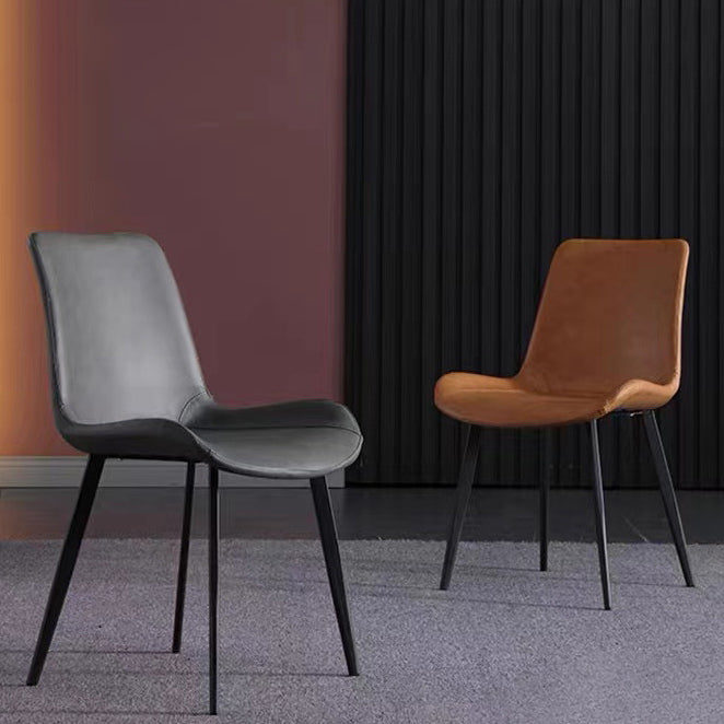 Chaise de salle à manger en cuir PU moderne Solide Chaise finale mate pour cuisine