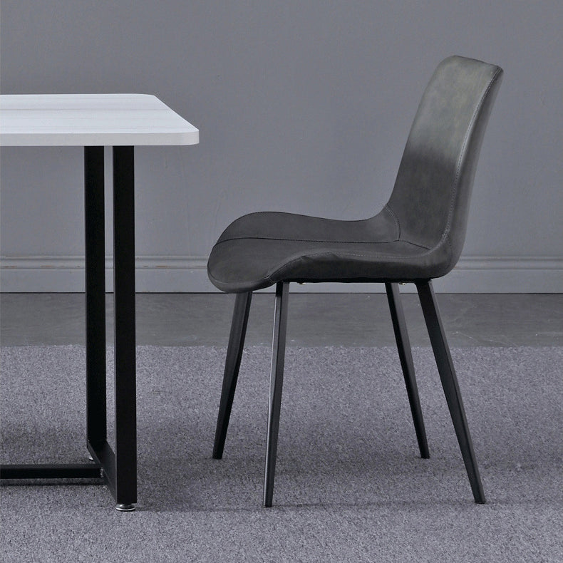 Chaise de salle à manger en cuir PU moderne Solide Chaise finale mate pour cuisine