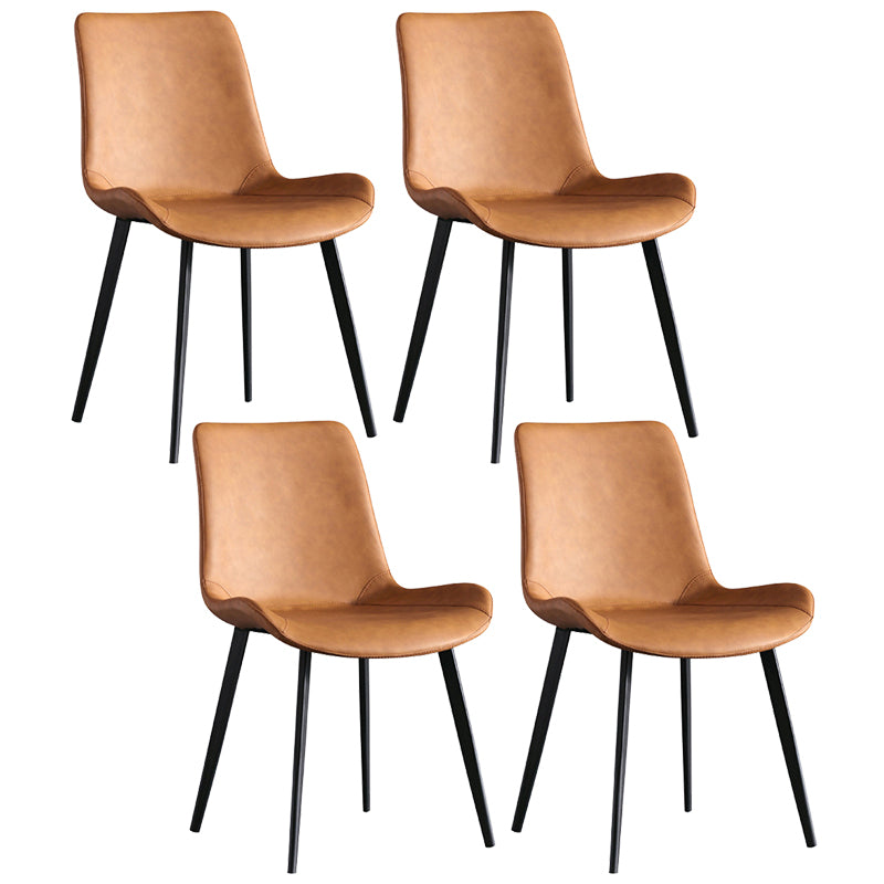 Chaise de salle à manger en cuir PU moderne Solide Chaise finale mate pour cuisine