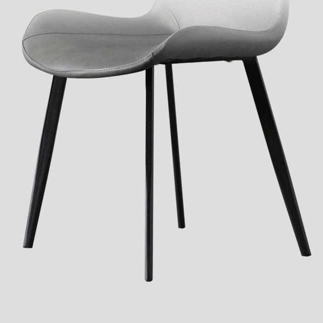 Chaise de salle à manger en cuir PU moderne Solide Chaise finale mate pour cuisine