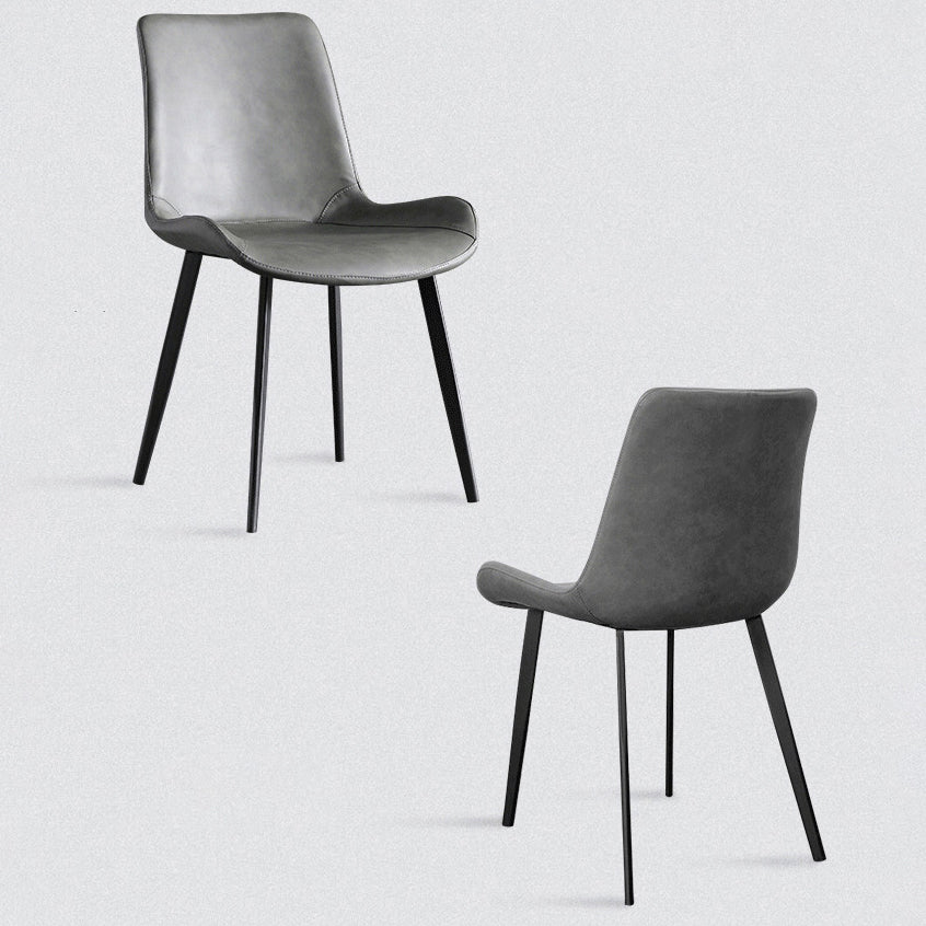Chaise de salle à manger en cuir PU moderne Solide Chaise finale mate pour cuisine