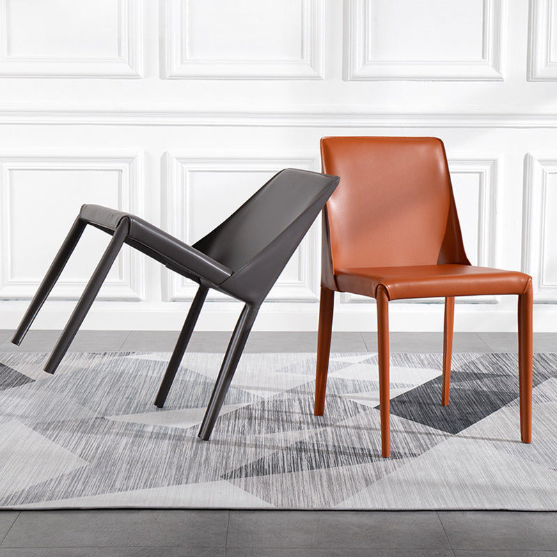 Chaises de salle à manger en métal de style scandinave chaise sans bras solide pour la maison