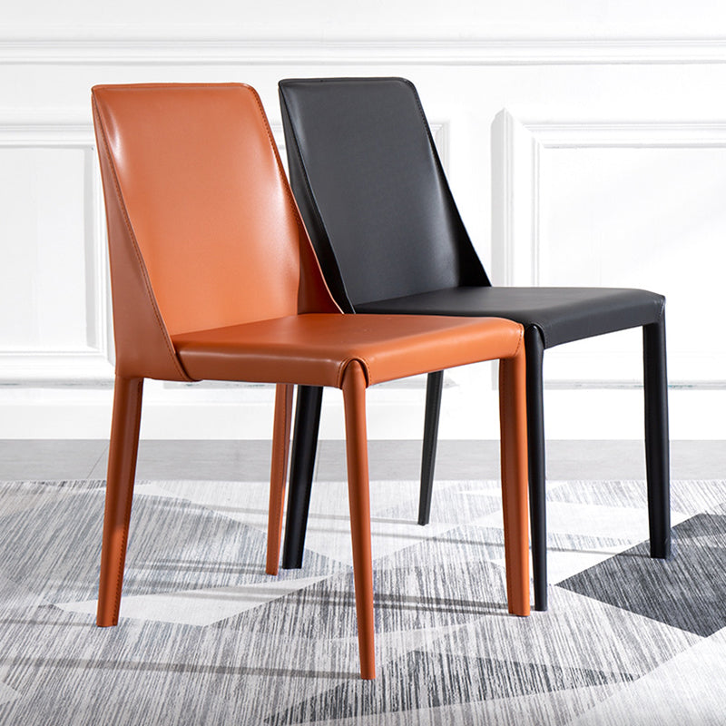 Chaises de salle à manger en métal de style scandinave chaise sans bras solide pour la maison