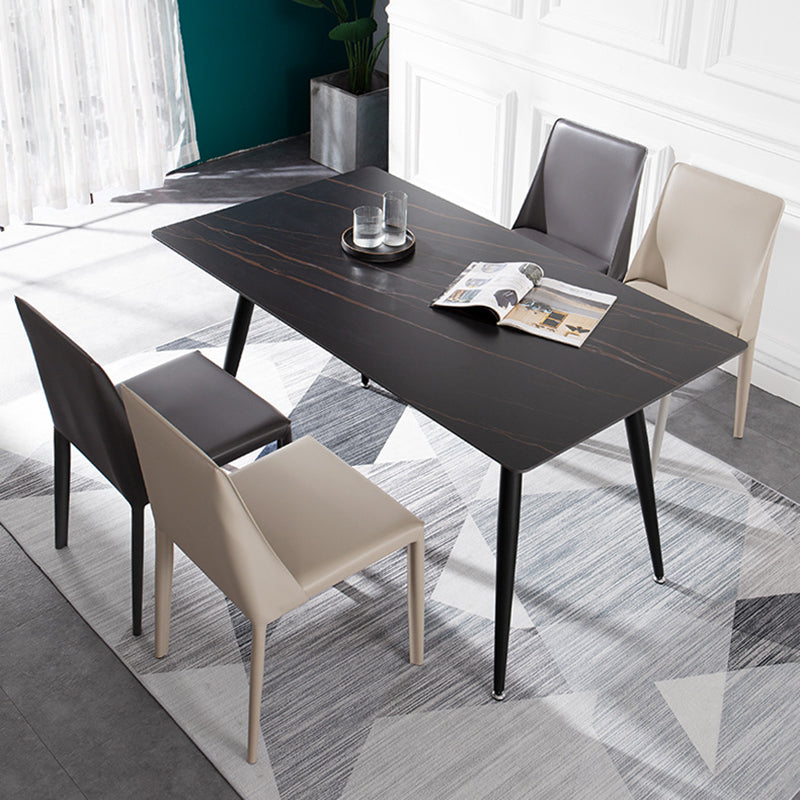 Chaises de salle à manger en métal de style scandinave chaise sans bras solide pour la maison