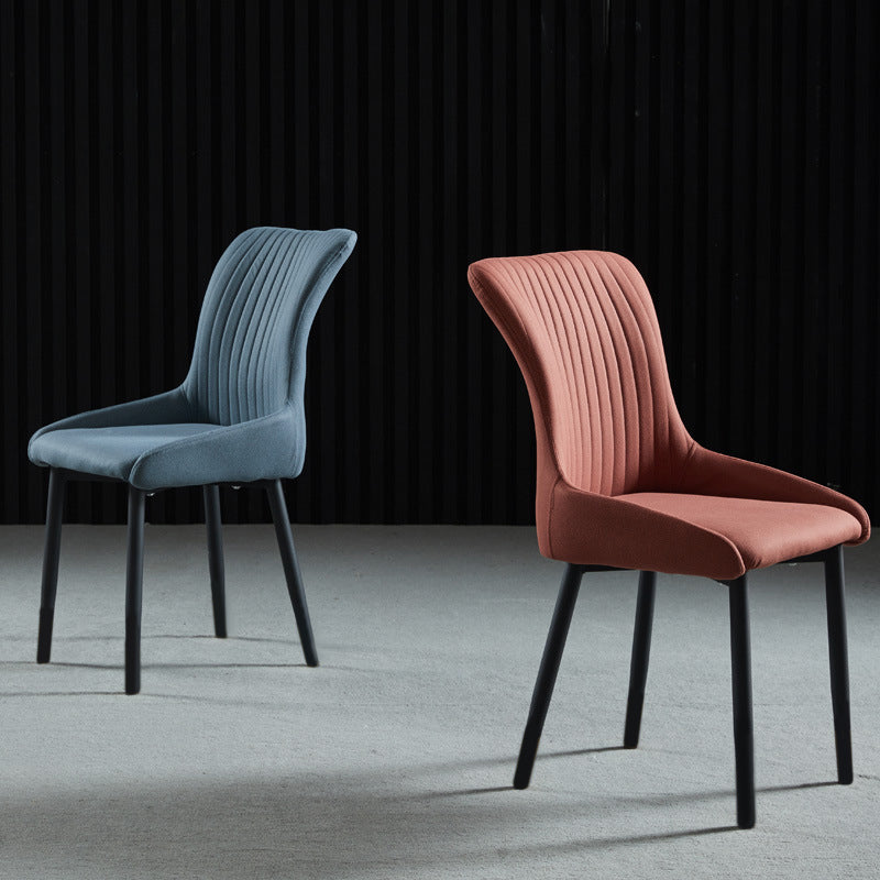 Chaise latéral moderne en cuir en cuir massif solide chaises de salle à manger sans jambes en métal