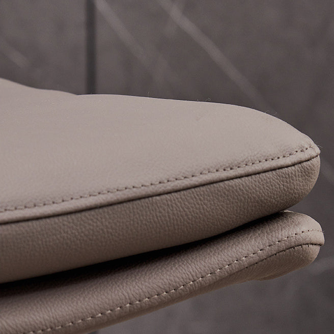 Sillas laterales tapizadas con silla de comedor sin brazo de cuero con patas de metal