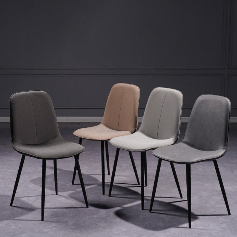 Silla de comedor de metal de estilo escandinavo cafetería sillón de comedor sólido