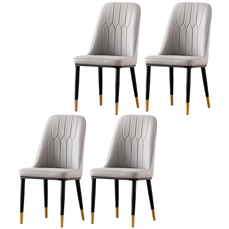 Nordic Style Metal Dining Accent Chair Dining Room Armless Dining Chairs