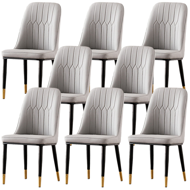 Nordic Style Metal Dining Accent Chair Dining Room Armless Dining Chairs