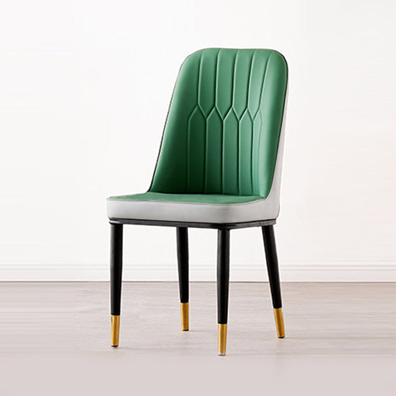 Nordic Style Metal Dining Accent Chair Dining Room Armless Dining Chairs