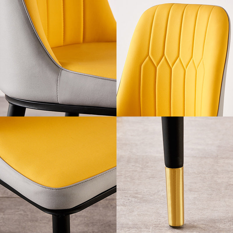 Nordic Style Metal Dining Accent Chair Dining Room Armless Dining Chairs