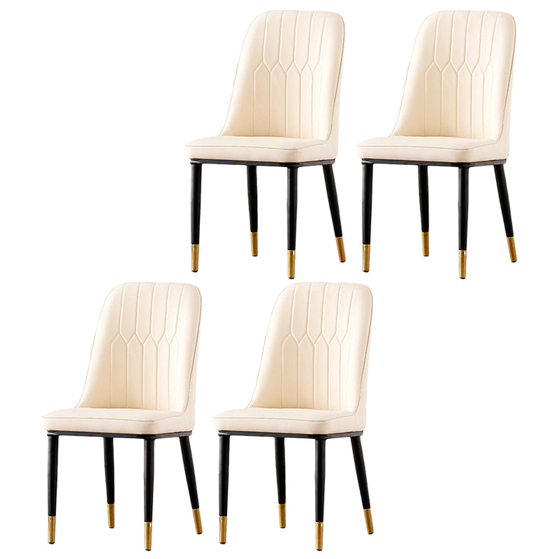 Nordic Style Metal Dining Accent Chair Dining Room Armless Dining Chairs