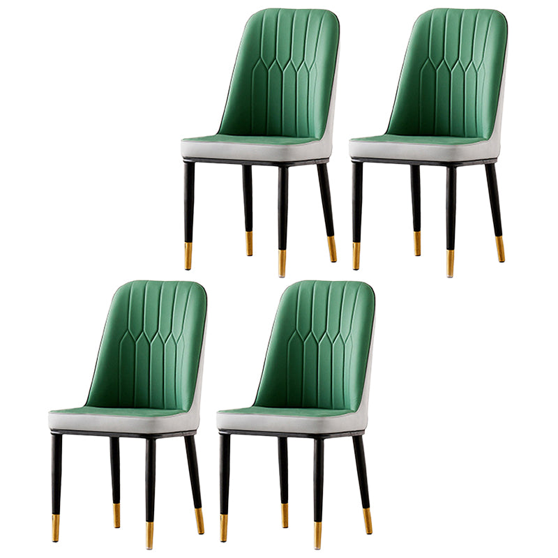 Nordic Style Metal Dining Accent Chair Dining Room Armless Dining Chairs