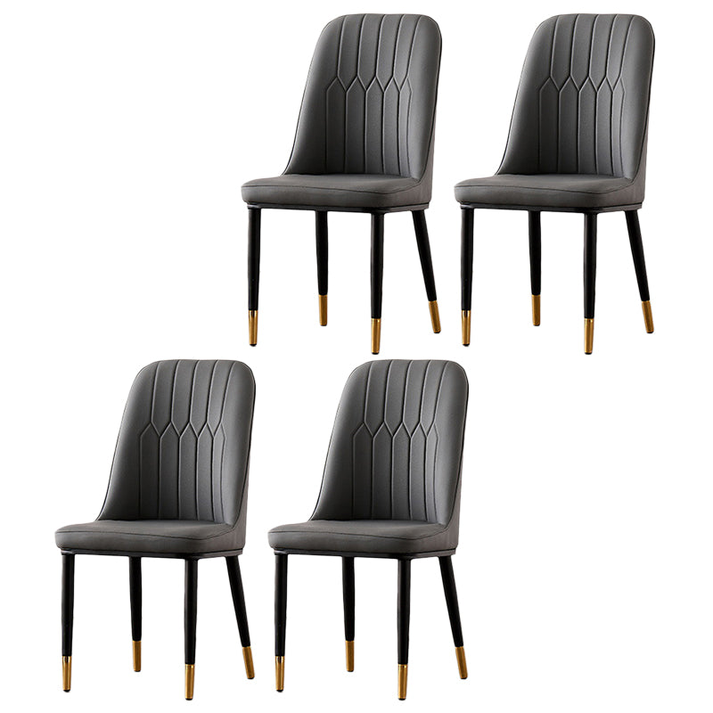 Nordic Style Metal Dining Accent Chair Dining Room Armless Dining Chairs