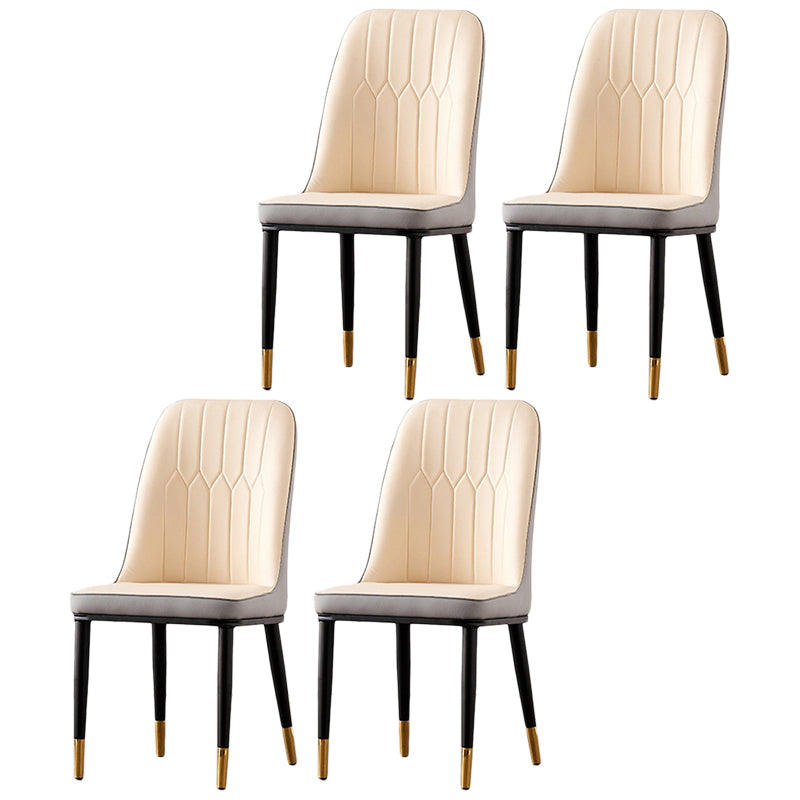 Nordic Style Metal Dining Accent Chair Dining Room Armless Dining Chairs